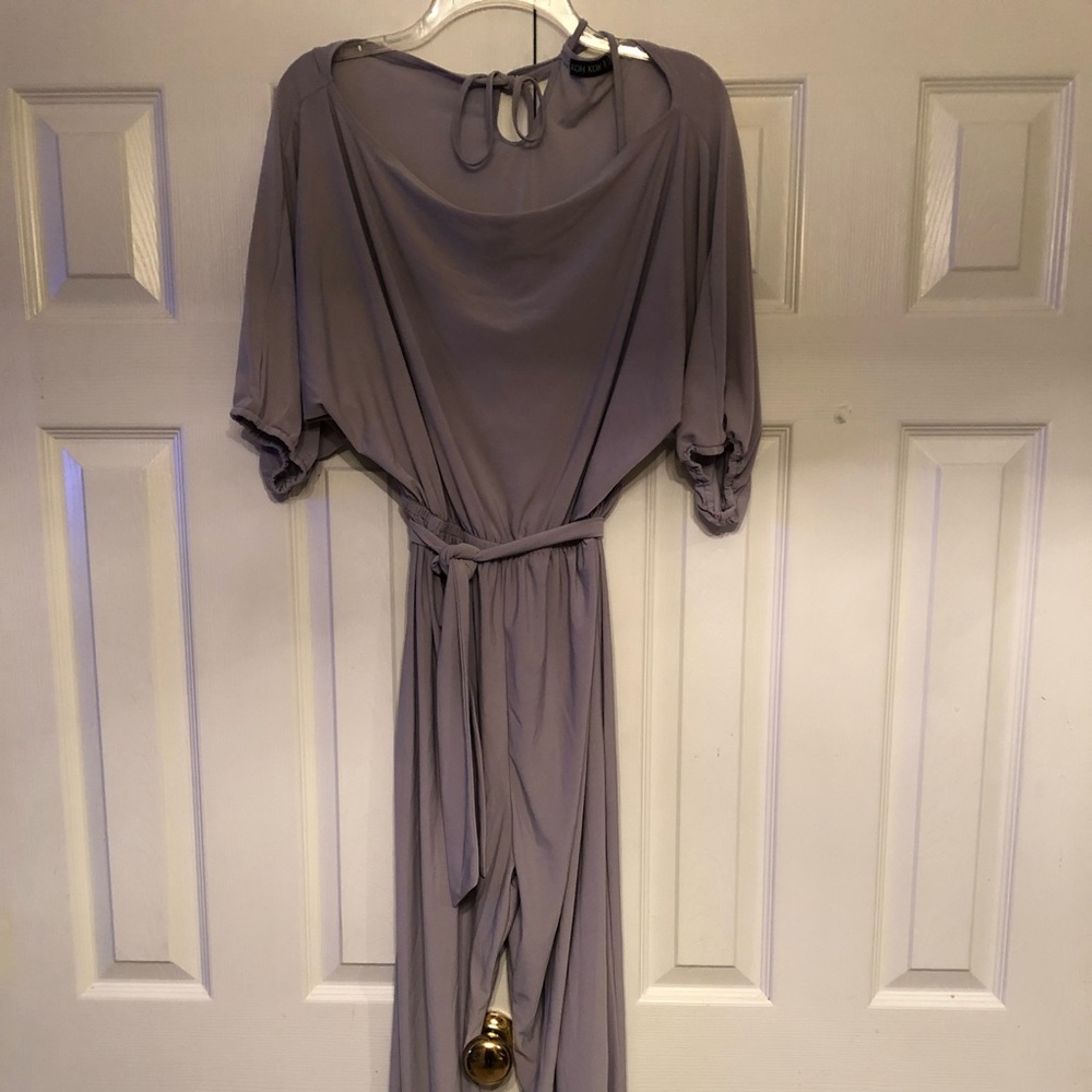 Womens Off Shoulder Short Sleeve Jumpsuit - Picture 2 of 7
